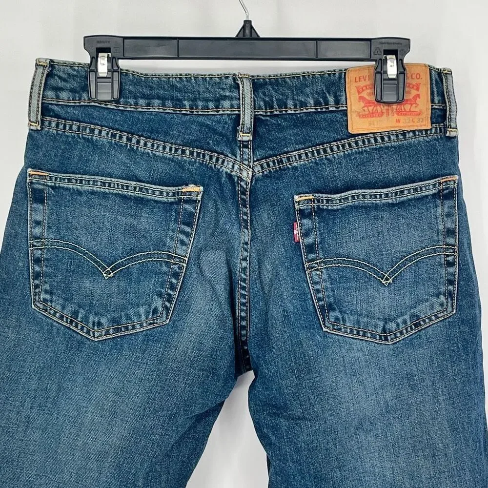 LEVI’S Men’s 511 Slim Fit Jeans 32x32 Blue Stretch Denim Zip Fly Med Wash Iconic